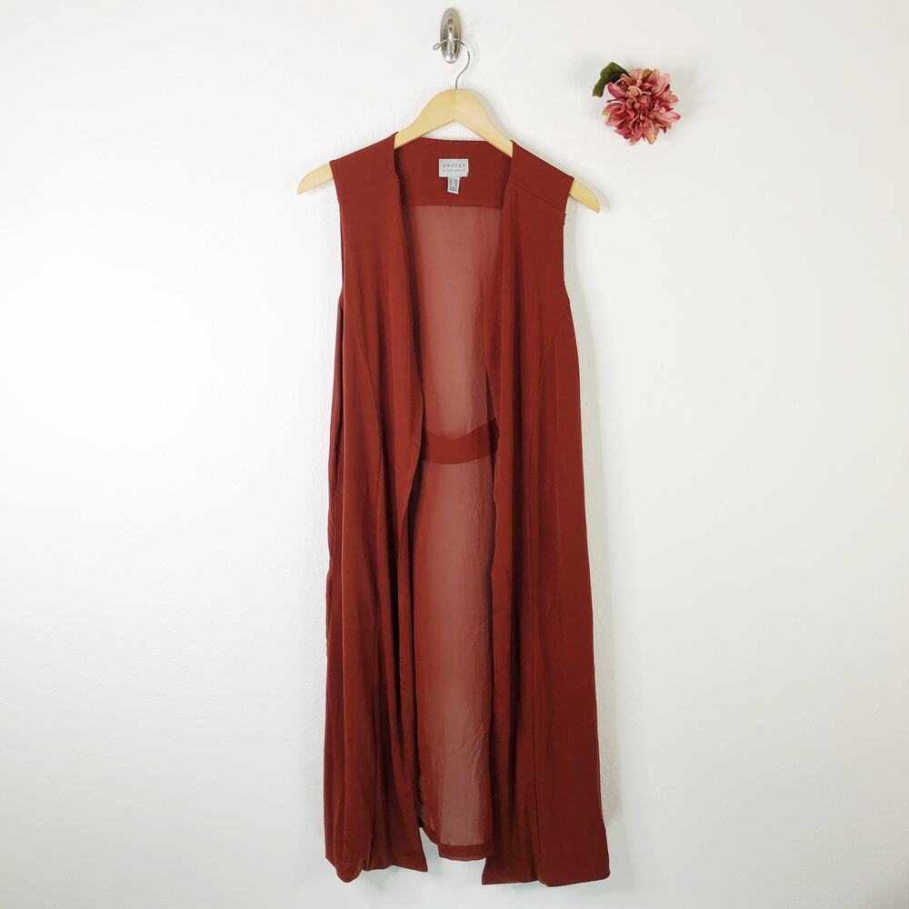 SUSAN GRAVER Chiffon Open Front Vest